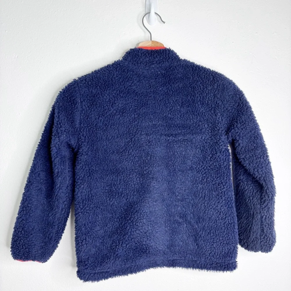 Eddie Bauer Navy Sherpa Fleece Jacket Size XS 5/6 EUC